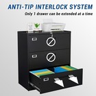Lateral File Cabinet 3 Drawer metal Vertical Filing Cabinets With Lock For Legal