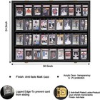 36 Graded Sports Baseball Card Display Case Lockable Wall Mount