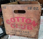 Vintage Cotton Club Wood Crate Box Metal Band Cleveland Ashtabula Ohio 12  32oz