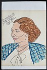 Polly Moran Signed Richard Baratz Original Sardis Caricature Art Broadway Legend
