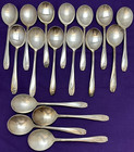 16 Pc 1950 Daffodil Silverplated 7  Round Soup gumbo Spoons 1847 Rogers Bros