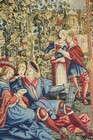 Italian Fabris Giancarlo Woven Tapestry With Pastoral Feast Scene - 74  Tall