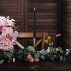 Hunter Green 5 Ribbed Design 9  Unscented Premium Wax Taper Candles Party