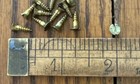   4 X 3 8    Wood Screws Antique Slotted Flat Head Brass Usa Made 20 Pk Free Ship