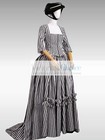 Victorian 1880s 1890s Black Stripe Bustle Dress Queen Countess Theater Wear 707