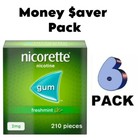 6x Nicorette Fresh Mint Gum 2mg 210 Pieces - Pack Of 6