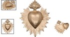 Sacred Heart Metal Heart Milagro Gold Heart Box Ex Voto