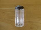 Small Antique Glass Perfume Bottle With Insert  Sterling Silver Top