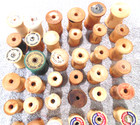 Sewing Thread Spools  Lot Of  50   Wood  Vintage  Assorted  Crafts