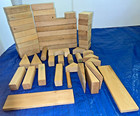 Wooden Blocks For Kids Large Stackable Educational  Lot Of 49 Blocks