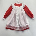 Vintage Bryan Red  And White Girls Dress Lace Size 5