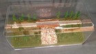 N Scale- Singletrack 16 - Bridge W  Stream   summer Scene  Train Display Case