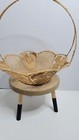 Vintage Woven Basket Delicate Lacy  With Thin Handle Gorgeous Craftsmanship