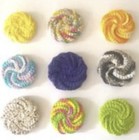 Crochet Dish Scrubbers Set Of 3 Round Purple Scrubbies Handmade 100  Cotton Eco