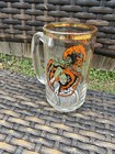 Vintage 1978 Edmonton Alberta Klondike Days Glass Beer Mug Gold Rim Mascot 5 5 