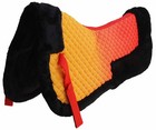 Horse English Quilted Saddle Half Pad Correction Wither Relief Fur Orange Ombre