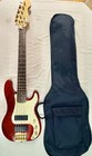 Vintage Squier Pro Tone Precision Bass V In Crimson Red Transparent Finish 