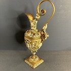 Antique Gilt Bronze Ewer covered Box jeweled france C 1880 empire dolphin enamel
