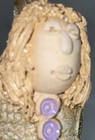 Studio Pottery Hand Crafted Angel Bell W handle 4 1 2 Inches High
