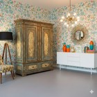 Antique Wardrobe Baroque Style Lacquered Wood Xix Century Original