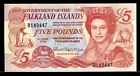 Falkland Islands 5    Pounds  2005  British Administration P-17a  Unc Qeii