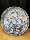Vintage Spic   Span Ming Design 13 5    Tin Tray Cobalt Flowers Platter Service