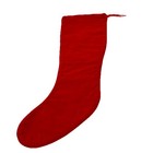 Vintage Wool Needlepoint Christmas Stocking Santa W children Holly Velvet Back