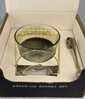 3 Pc Jeannette Ice Bucket Snack Set Green Atomic Asterisk Mcm Retro Original Box