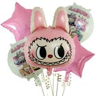 Labubu Party Supplies Birthday Decoration Balloon Tableware Banner Foil Latex