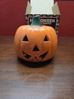 Vintage Ceramic Halloween Pumpkin Decorative Candle Holder Jack O Lantern