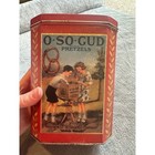Vintage O So Gud Pretzels Tin National Biscuit Company Uneeda Bakers Collectible