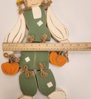 Handpainted Wood Jointed Limbs Halloween Scarecrow Fall Autumn Pumpkin Hang 17 