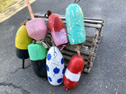 A Lot Of 7 Vintage Maine Lobster Trap Buoys