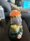 Vtg 70s Garden Pixie Elf Mushroom Mouse Ladybug Hand Painted Ceramic  Statue 