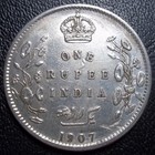 1 - 19o7  1 Rupee - British India -  917 Silver - Edward Vii