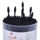 Black Cotton Swabs Precision Pointed - 600 Count Organic Pointy Cotton Bud