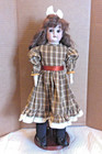 Antique Cuno Otto Dressel Doll 18  German Nice Bisque Head Lthr  Body Needs Tlc