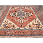 8 3 x9 10  Orange Peshawar With Serapi Heriz Design Wool Hand Knotted Rug 1487
