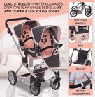 Baby Doll Double Stroller  Twin Pram Buggy Pretend Play