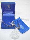 Waterford Crystal Heart Pendant W  Sterling Silver Necklace 24  Long W box