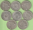 Great Britain  uk  Lot Of 8 Silver Three Pence Coins 1931 To 1945 - Km 831   848
