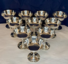 Vtg Set Of 10  El Deuberti Italy Silver Plated Wine Champaign Sherbet Goblets