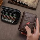 Mens Rfid Blocking Leather Wallet Credit Card Id Holder Zipper Purse Waterproof