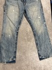 Rock Revival Men   s Blue Relaxed Straight Mid Rise Light Wash Distressed Jeans