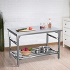 48  X 30  Stainless Steel Prep Table Folding Work Table W  Adjustable Undershelf