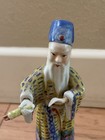 Antique Vintage Chinese Painted Porcelain Pottery Figurine Statue 9 75    Tall C
