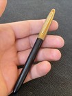 Vtg Mid Century Waterman Ballpoint Pen Black W  Brass Cap Some Patina Needs Ink