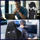 White Office Chair High Back Computer Racing Gaming Chair Ergonomic Chair