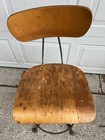 Vtg Uhl Toledo Mcm Machine Shop Industrial Adjustable Stool 22-30   