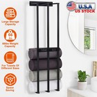 Wall Mounted Towel Rack Bathroom Towel Holder Organizer Storage Shelf Metal